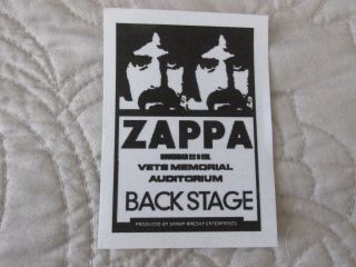Back Stage Pass By Frank Zappa