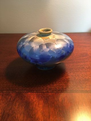 Paul Brown Porcelain Pottery,  Crystalline Glaze,  Hand Thrown Vase Fine Art