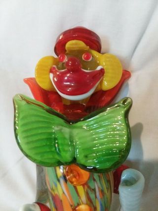 Vintage Murano Art Glass Clown 10 Inches Tall 1960s - 70s