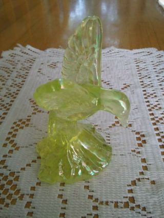 Fenton Glass Yellow Topaz Irredescent Hummingbird figurine 5