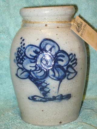 Rowe Pottery Vase Flower Stamped 1991