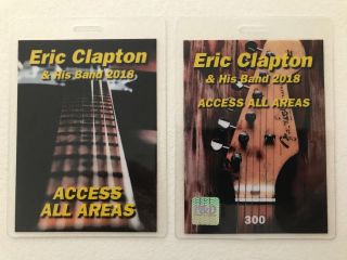 Eric Clapton 2018 Backstage Pass Access All Areas.  Double Sided
