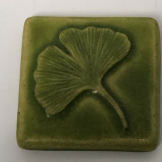 Pewabic Pottery Tile Ginko Leaf 2011 Detroit Arts And Crafts Style