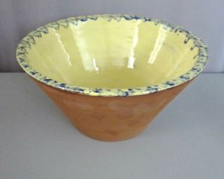 Huberhaus Pottery_rare Yellow/blue Glaze Bowl_signed/dated 