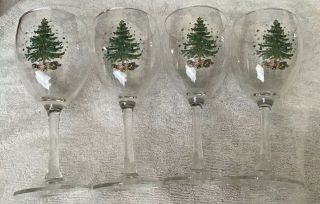 Nikko Christmas Tree Glassware Set of 4 All - Purpose Goblet,  10 1/2” - oz 2