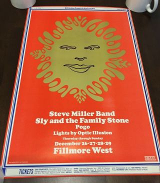 Bg 151 Steve Miller Band Sly & Family Stone Pogo Wes Wilson Happy Face Gold