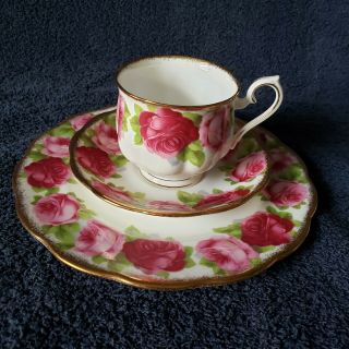 Royal Albert Old English Rose Bone China Footed Tea Cup Saucer 8”sandwich Plate