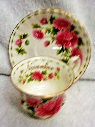 Royal Albert Flower Of The Month November Cup And Saucer 1970