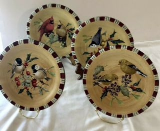 Lenox Holiday Winter Greetings 4 Everyday Salad Plates 4 Different Birds