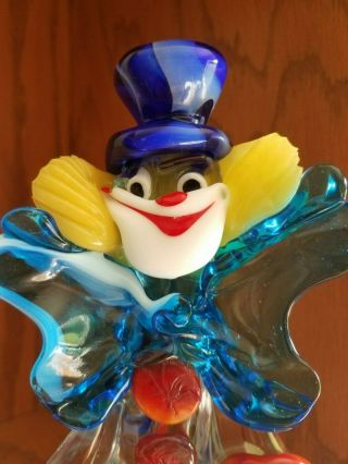 Vintage Murano Glass Clown Hand Painted Multi color Collectible figurine,  Italy 2