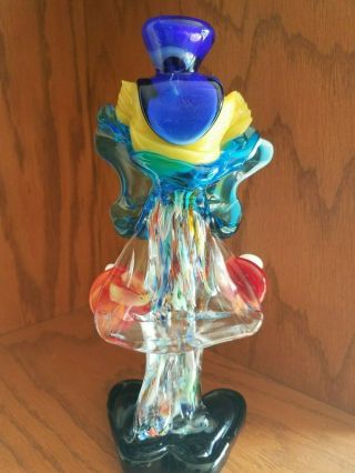 Vintage Murano Glass Clown Hand Painted Multi color Collectible figurine,  Italy 3