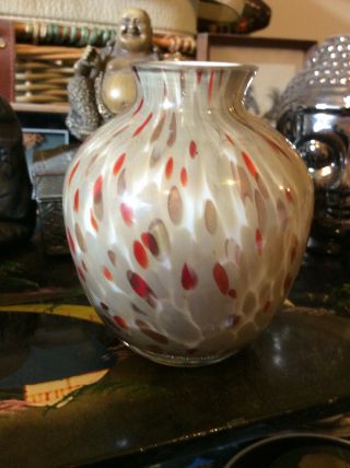 Vintage Murano Art Glass Millefiori Bud Vase - 4” (10cm) High - 10.  5”circumference