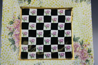 Retired Mackenzie Childs Torquay Checker Board Floral 11 1/2 