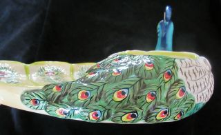 Peacock Chip & Dip “The Artesian Road Collection” Tracy Porter Hand Painted 4