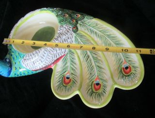 Peacock Chip & Dip “The Artesian Road Collection” Tracy Porter Hand Painted 6