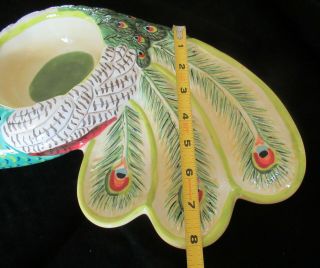 Peacock Chip & Dip “The Artesian Road Collection” Tracy Porter Hand Painted 7