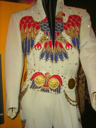 BELT BUCKLE Elvis Presley jumpsuit cape american eagle costume embroidery patch 2