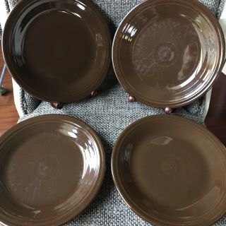 4 Retired Chocolate Brown Fiesta Dinner Plates Fiestaware Homer Laughlin