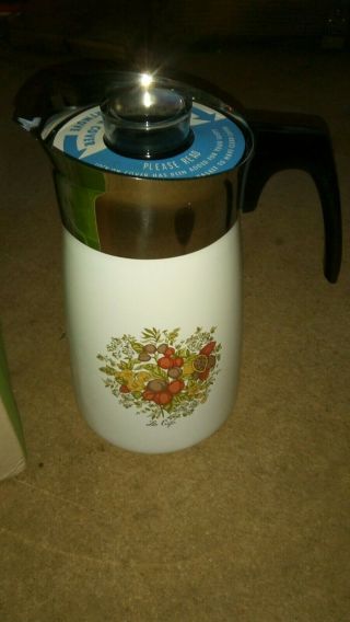 Corning Ware Percolator 10 Cup Stove Top Coffee Pot Spice of Life 2