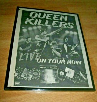 Queen On Tour Freddie Mercury Rock Vintage Press Poster Framed 1979