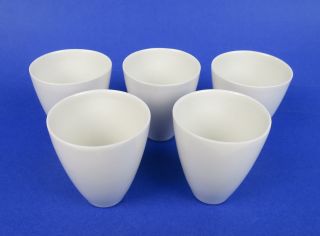 Set 5 Rolland & Luke Lietzke Mid - Century Modern Porcelain Sake Cups Ohio Pottery