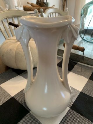 Mccoy Vase Vintage 1940’s Ivory/white Color With Double Handles
