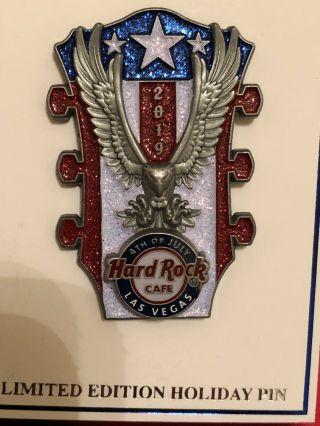 Hard Rock Cafe Las Vegas 2019 4th Of July 3d Eagle Headstock Pin