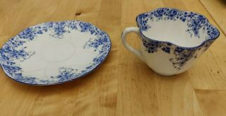 Vintage Shelley Dainty Blue Style Bone China Tea Cup And Saucer Made In England