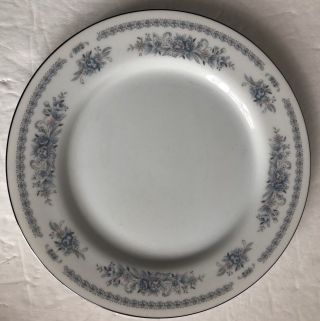 Vintage Fine Porcelain China Christine Set Of 6 Blue Floral Bread Plates Japan