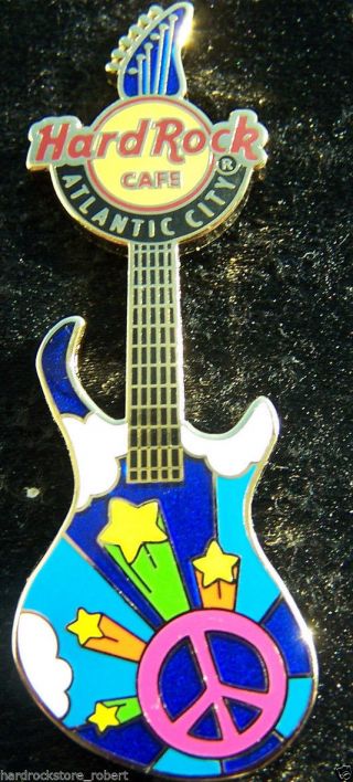 2007 Hard Rock Cafe Atlantic City Peace Guitar Series Le Pin