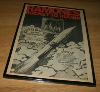 Ramones Rocket To Russia Framed Press Poster Rezillos Punk Tour 1977
