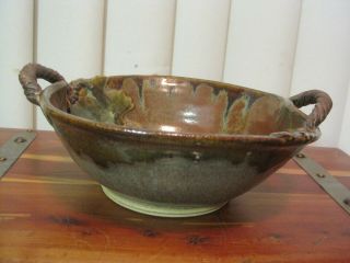Studio Art Pottery Double Handled Bowl Signed Monte Vende