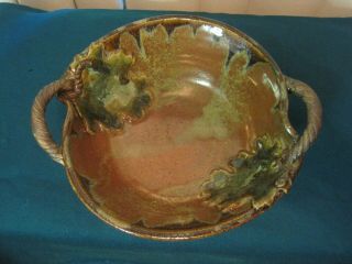 Studio Art Pottery Double Handled Bowl Signed Monte Vende 2