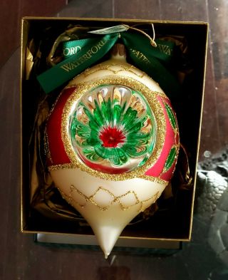Vintage Waterford Holiday Heirlooms Ornament Gold Green Red