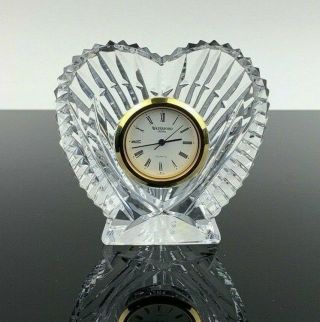 Waterford Crystal Heart Shaped Desk Clock