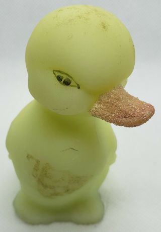 Vintage Fenton Duck Custard Hand Painted Figurine - Signed Jkspindlen