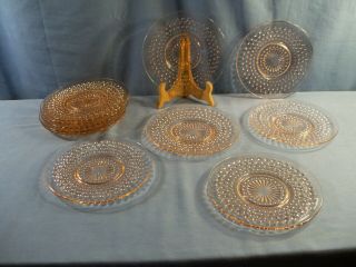 Set Of 11 Anchor Hocking Pink Depression Glass Hobnail Plates - 6 1/4 " Wide