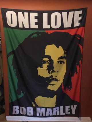 Bob Marley One Love Rasta Reggae Polyester Wall Flag - 5 