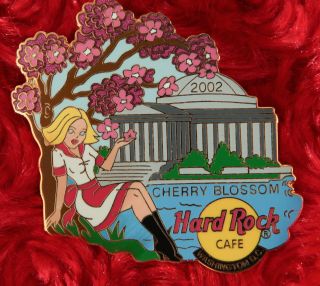 Hard Rock Cafe Pin Washington Dc Cherry Blossom Girl Flower Festival Facade Logo