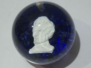 Vintage St.  Clair Paperweight.  Abe Lincoln Sulfide Bust 1971 Signed