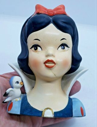 Wonderful World Of Disney Lovely Snow White Head Vase V.  Hard To Find Headvase