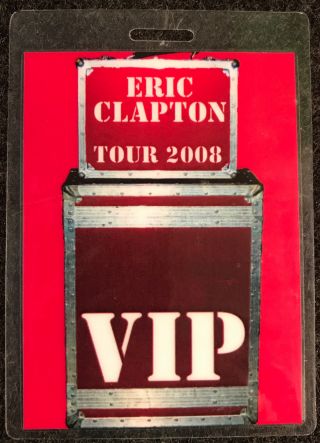 Eric Clapton 2008 Vip Pass Red Laminated