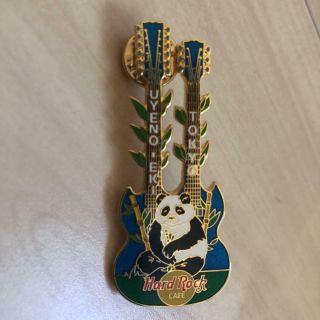 Pin Badge Hard Rock Cafe Japan Tokyo Limited Ueno Panda Double - Neck Guitar F / S