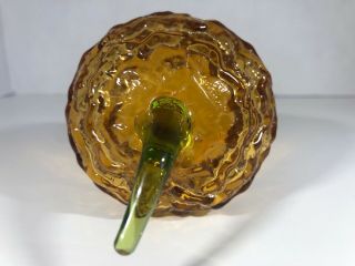 Vintage Viking Glass Amber Gold Acorn With Green Stem 4
