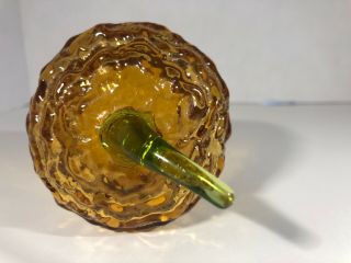 Vintage Viking Glass Amber Gold Acorn With Green Stem 5