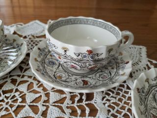 4 Vintage 1947 Copeland Spode Florence Coffee Tea Cups Saucers 3