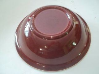 Vintage Universal Maroon Round Serving Bowl Rodeo Pattern with Rope Edge 3