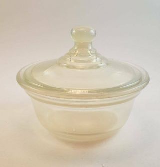 Vintage 1938 Fry Ovenglass Opalescent 4 1/2 " Bowl With Fry Lid