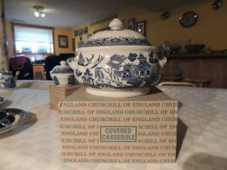 Churchill England Blue Willow Soup Tureen Covered Bowl.