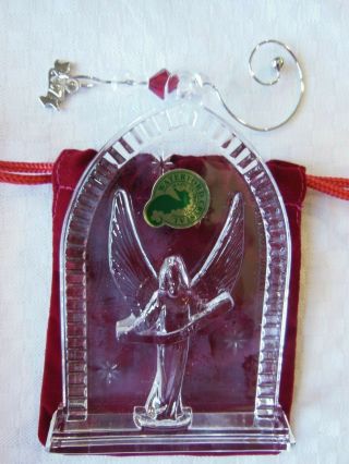 MIB 2007 Waterford Irish Crystal Nativity Angel Ornament w.  Paperwork and Velvet 4